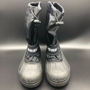 SOREL Boy's Girls Unisex Ice Fox Snow Boots in Black Size 4